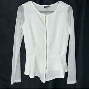 NWOT VENUS White Peplum Top Size: S